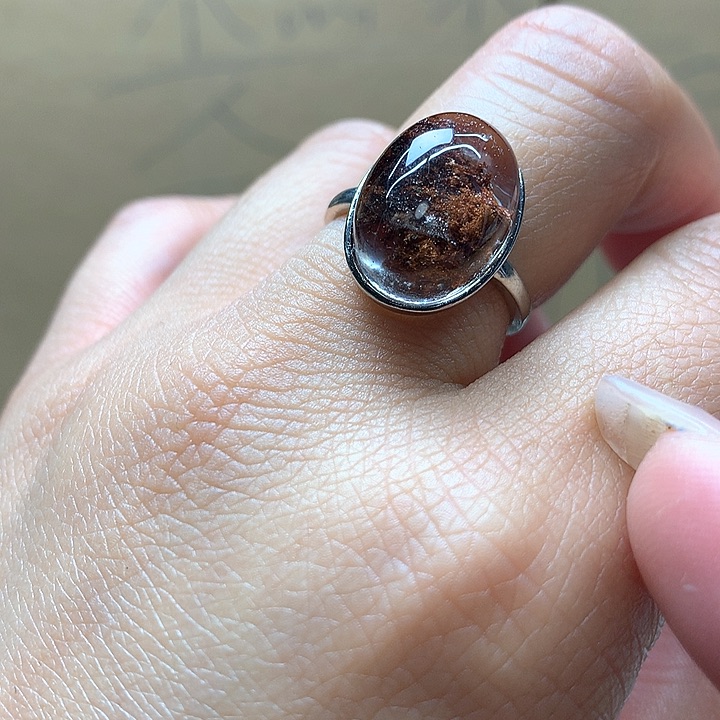 水晶水晶戒指银S925镶嵌