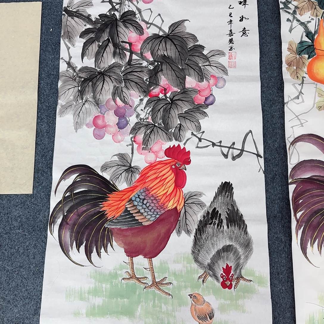 国画尺寸50X100手绘作品 