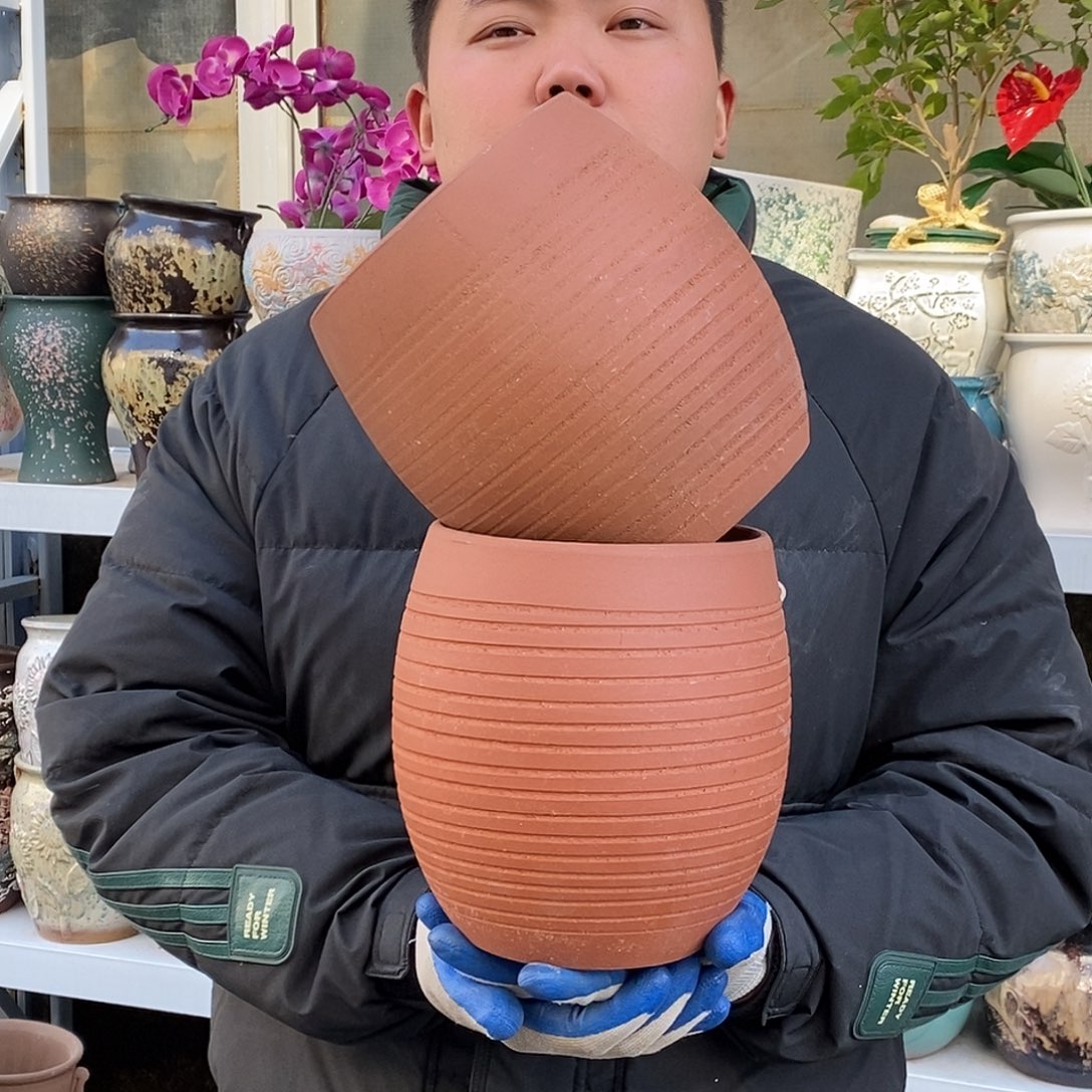 紫砂花盆口16高20