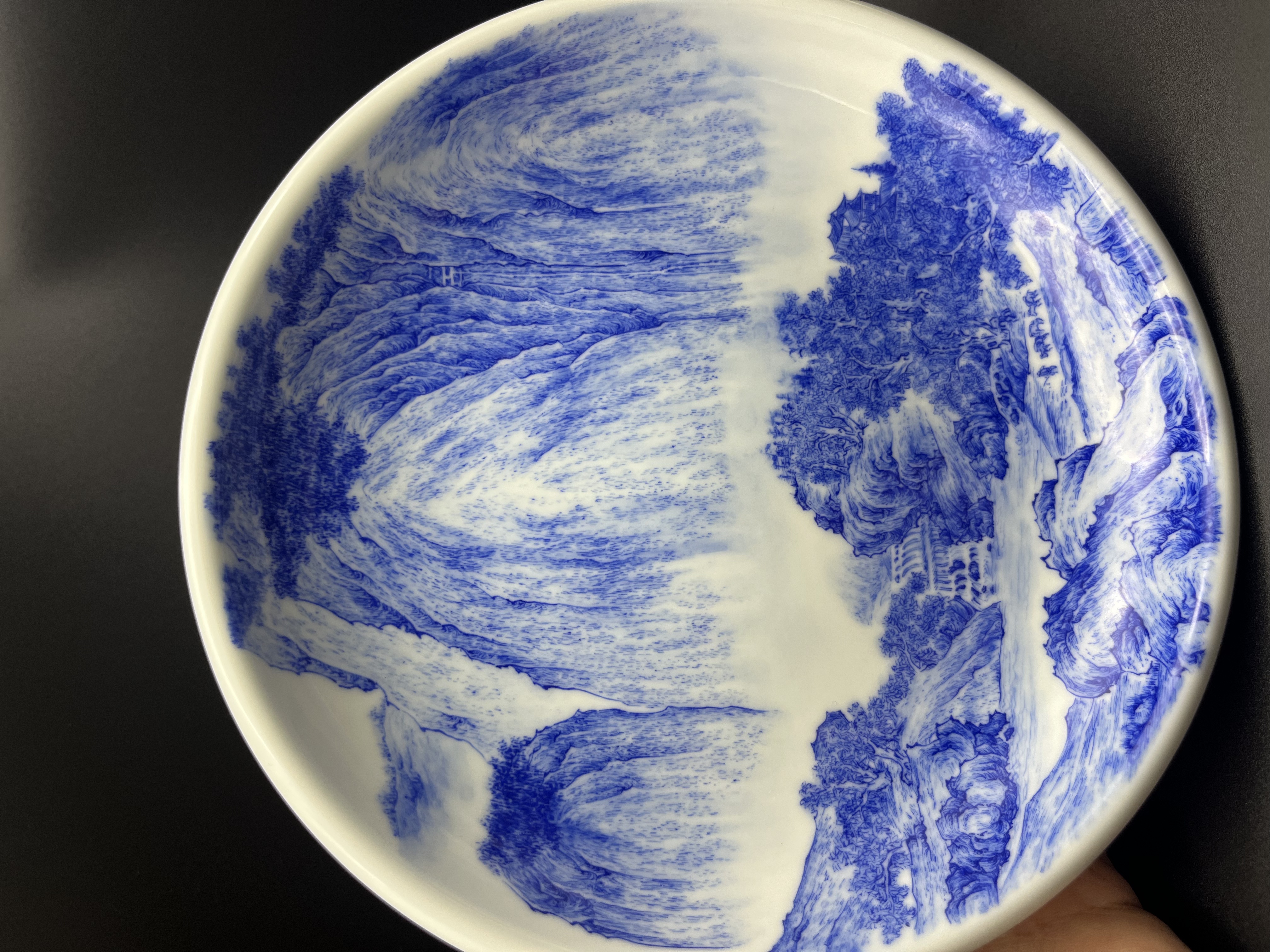 一物一拍《微瑕》景德镇青花山水图案壶承赏盘功夫茶道茶具配件