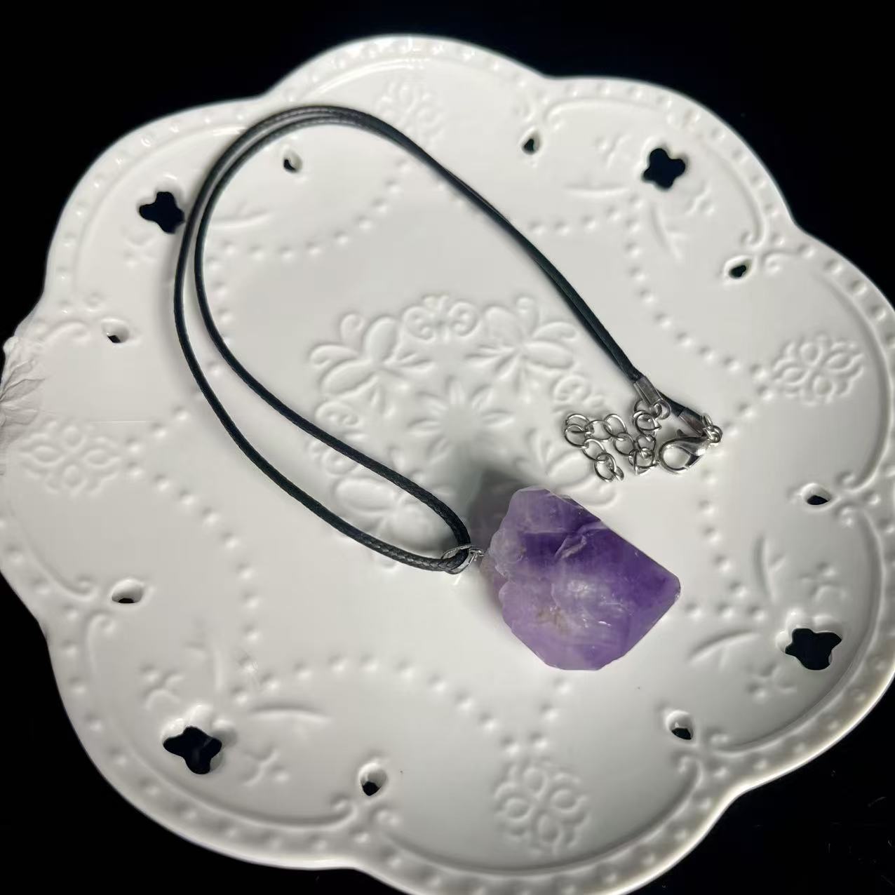 【大鱼甄选】大晶牙紫水晶原石吊坠 YC865多样性发其一