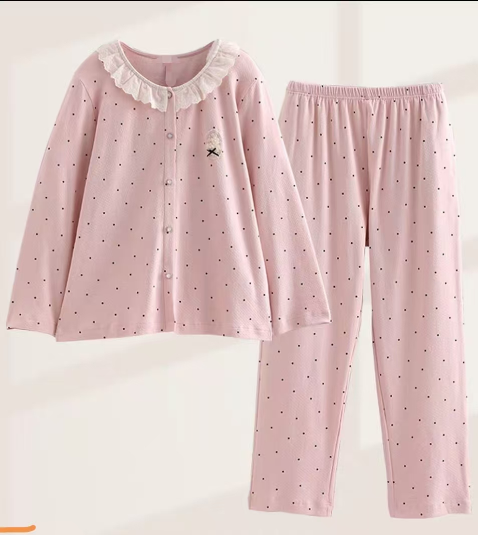 7号链接秋冬加厚睡衣家居服女款套装加胸垫防凸点