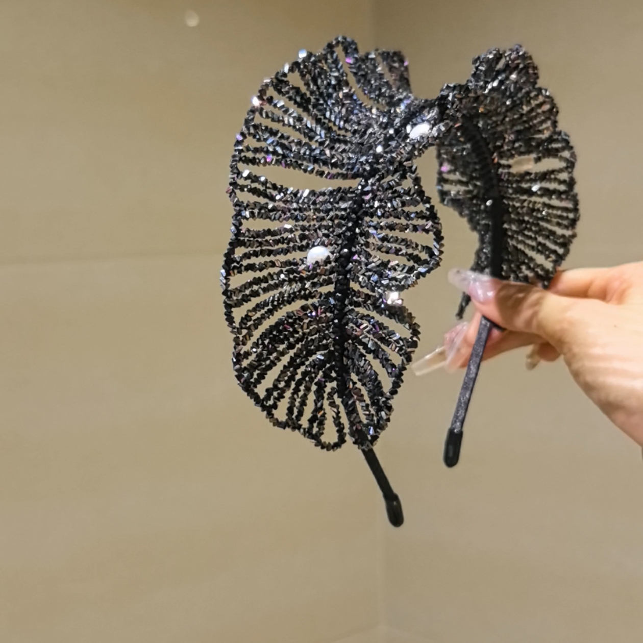 西子家莫奈流光之影黑蜘蛛波浪发箍