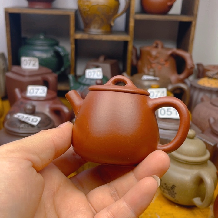茶壶紫砂紫砂壶朱泥高瓢90cc正品