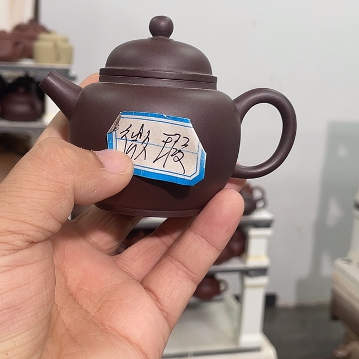紫砂茶壶老紫泥小公灯120cc