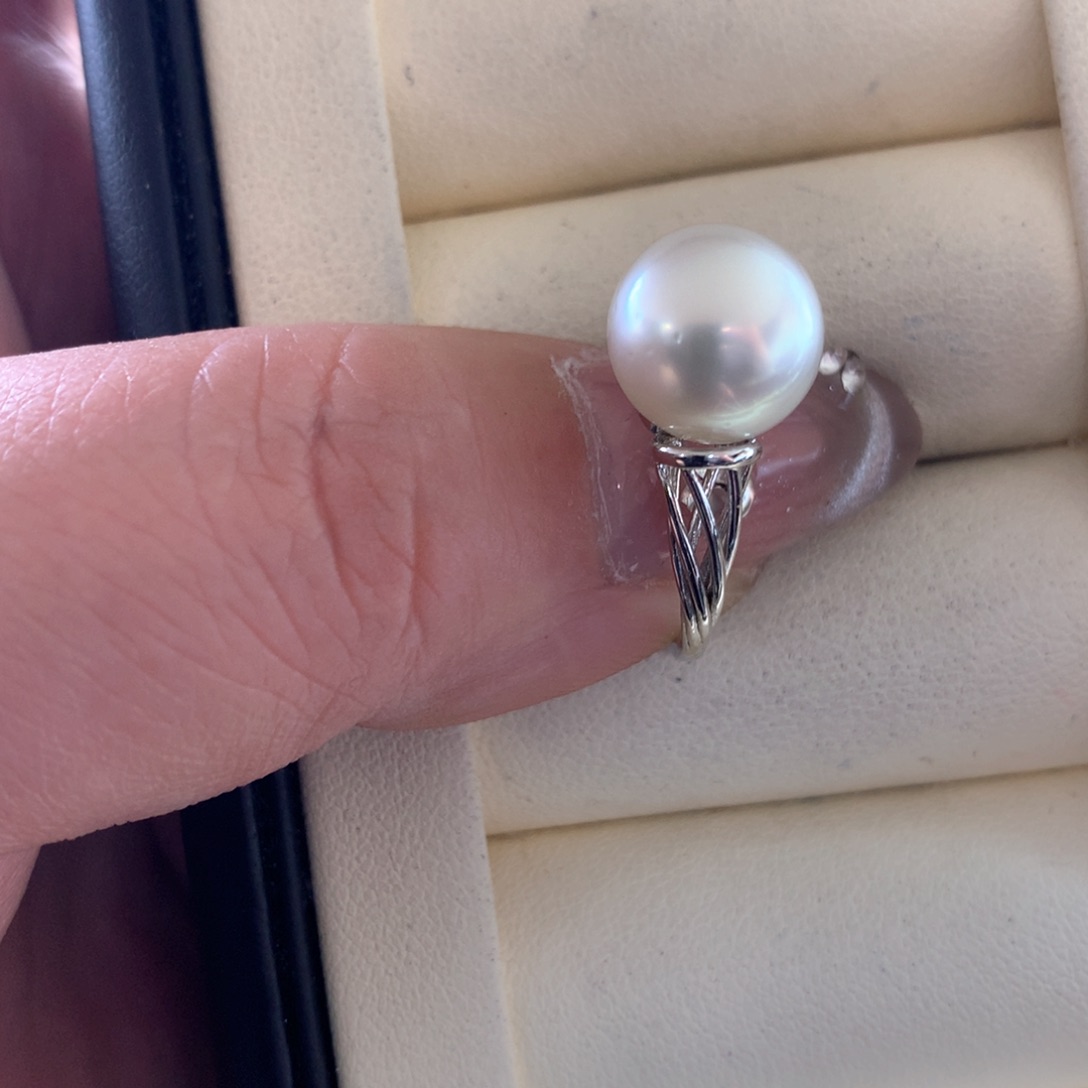 海水珍珠戒指银S925镶嵌