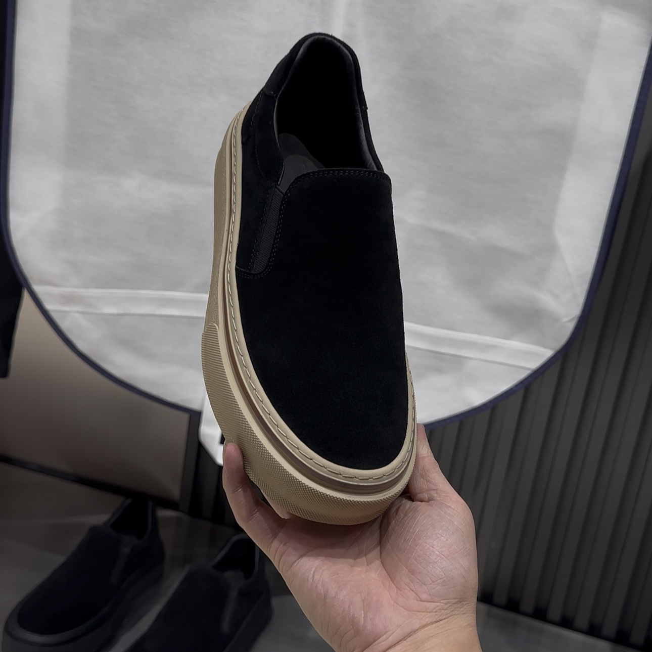 磨砂牛皮一脚蹬低帮休闲板鞋复古日系轻便舒适男款鞋子春秋新款