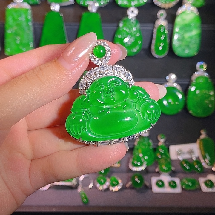 翡翠银S925镶嵌颈饰