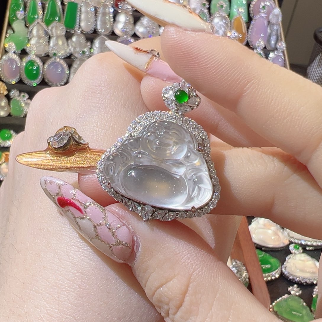 石英质玉颈饰银S925镶嵌