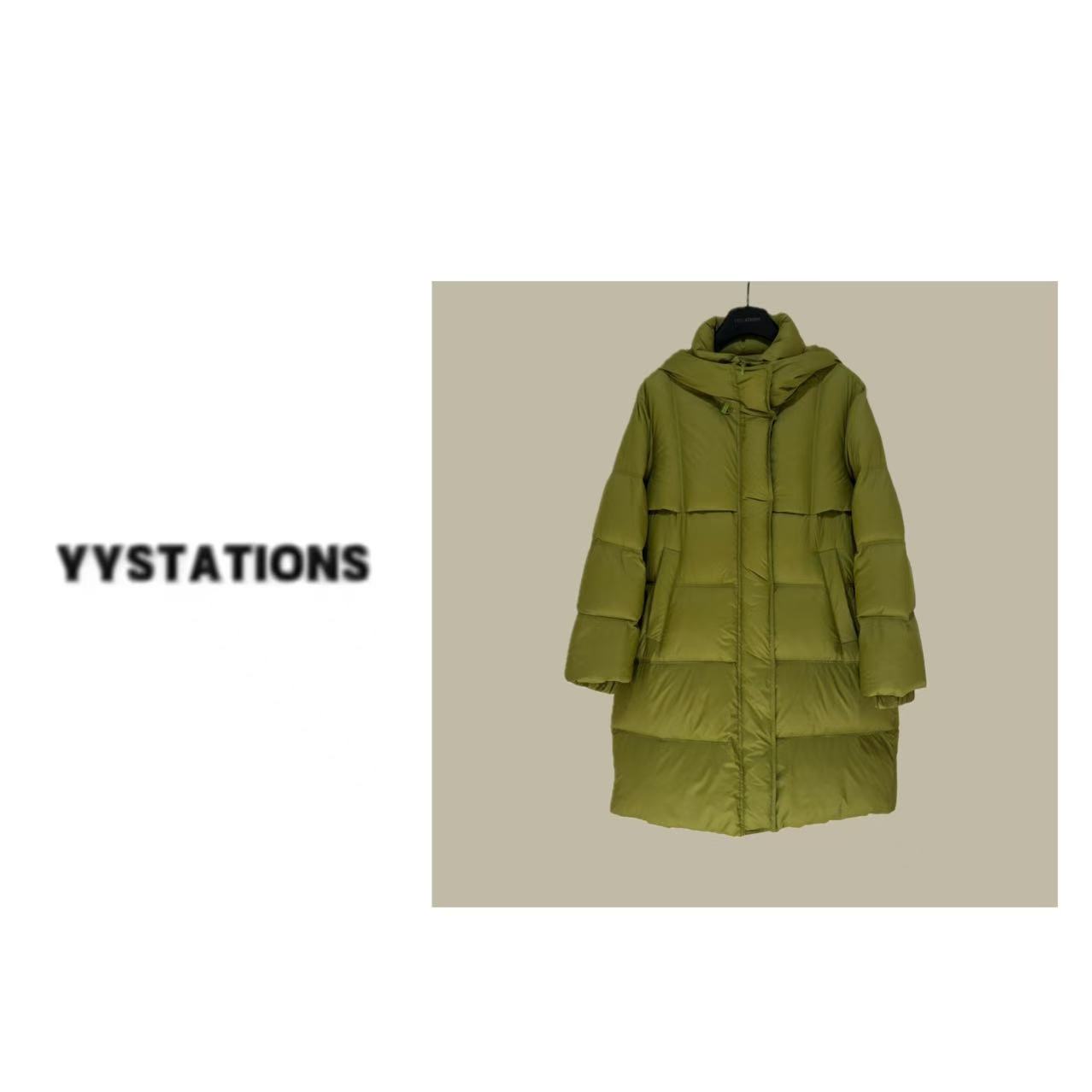 YYSTATIONS【牛油果！】欧货高端冬新款设计感中长款过膝外套-118