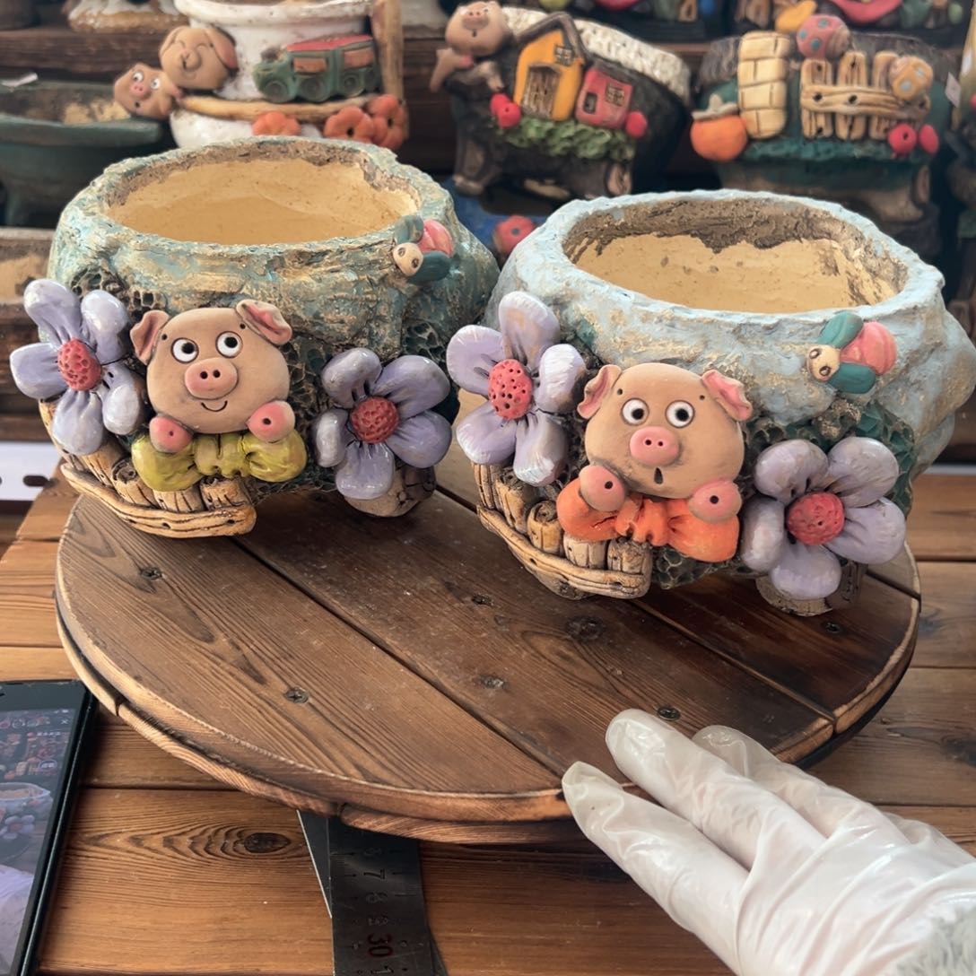 红陶一****界嘻哈多肉花盆