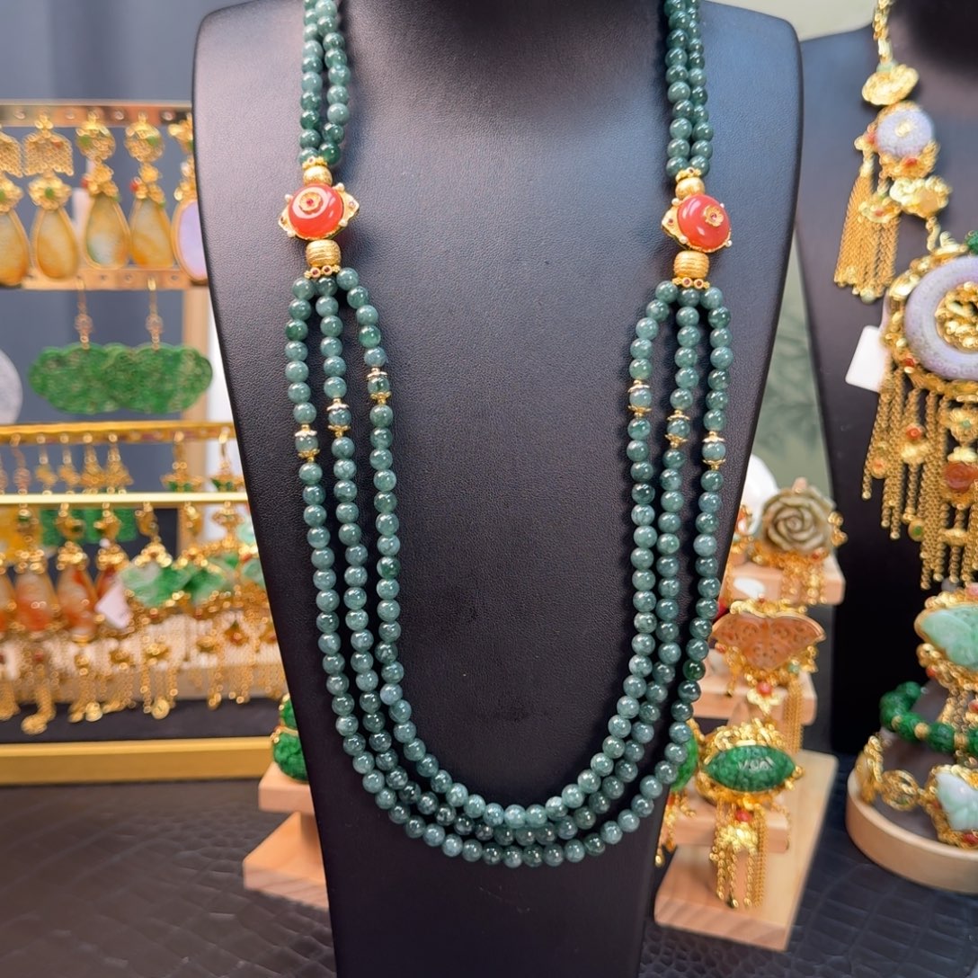 翡翠未镶嵌颈饰福利项链串