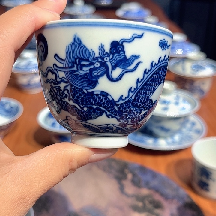 镹曰茶闲柴窑手工手绘青花