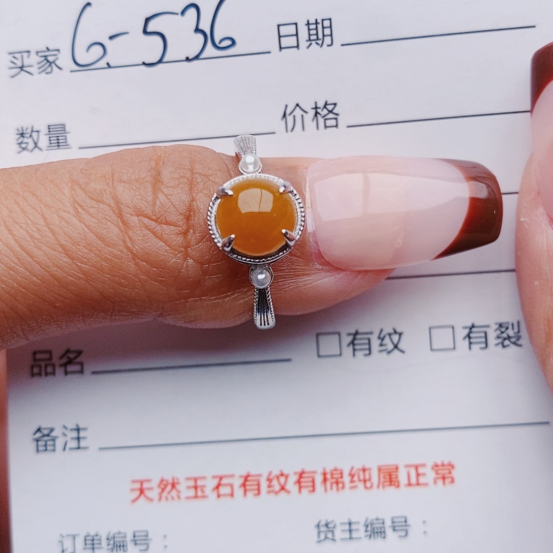 翡翠戒指银S925镶嵌戒指