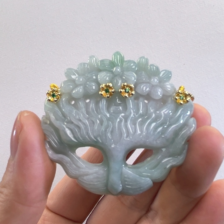 翡翠吊坠(赠链)未镶嵌代编织