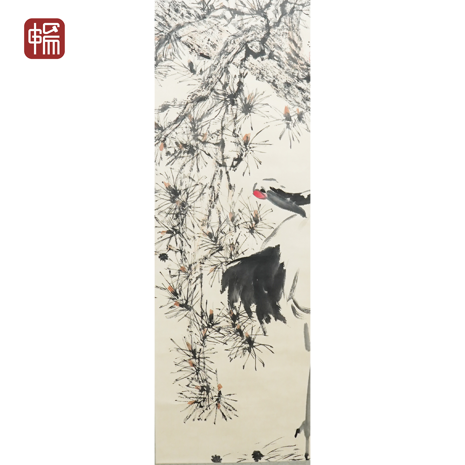 B142 《松鹤延龄图》 95*46（4平尺） 纸本立轴 GM