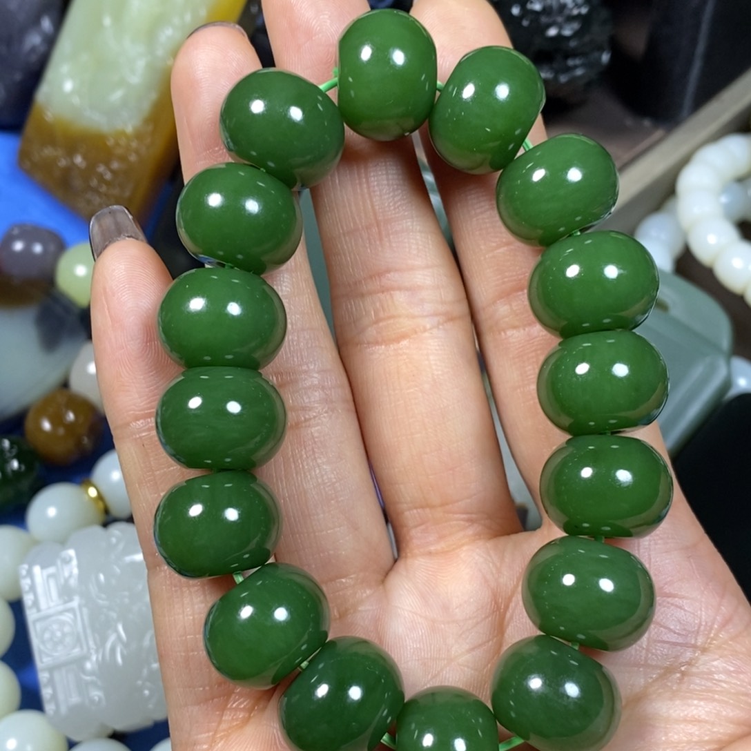 和田玉手串未镶嵌匠*面