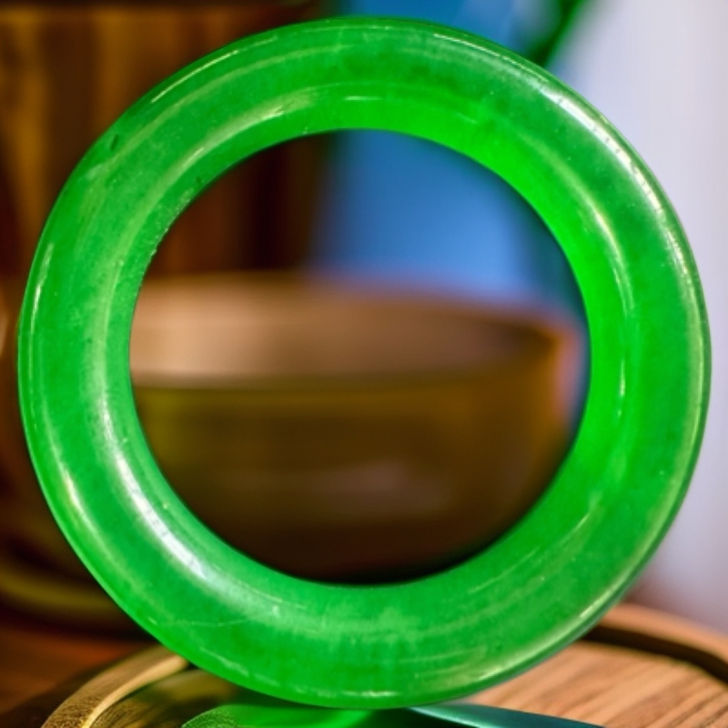 S臻品胖圆条满绿手镯