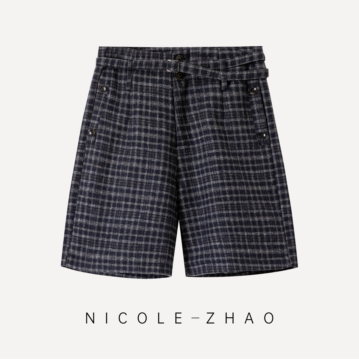 （预售）【贵姐NICOLE】设计师百搭潮流经典时尚毛呢格子短裤5NKD006
