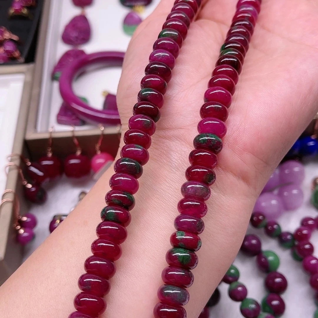 编号AAA—158红绿算盘珠项链