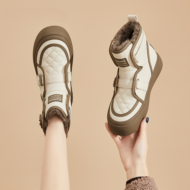 加绒加厚雪地靴女防滑冬季2025年新款厚底东北大棉鞋高帮鞋7211