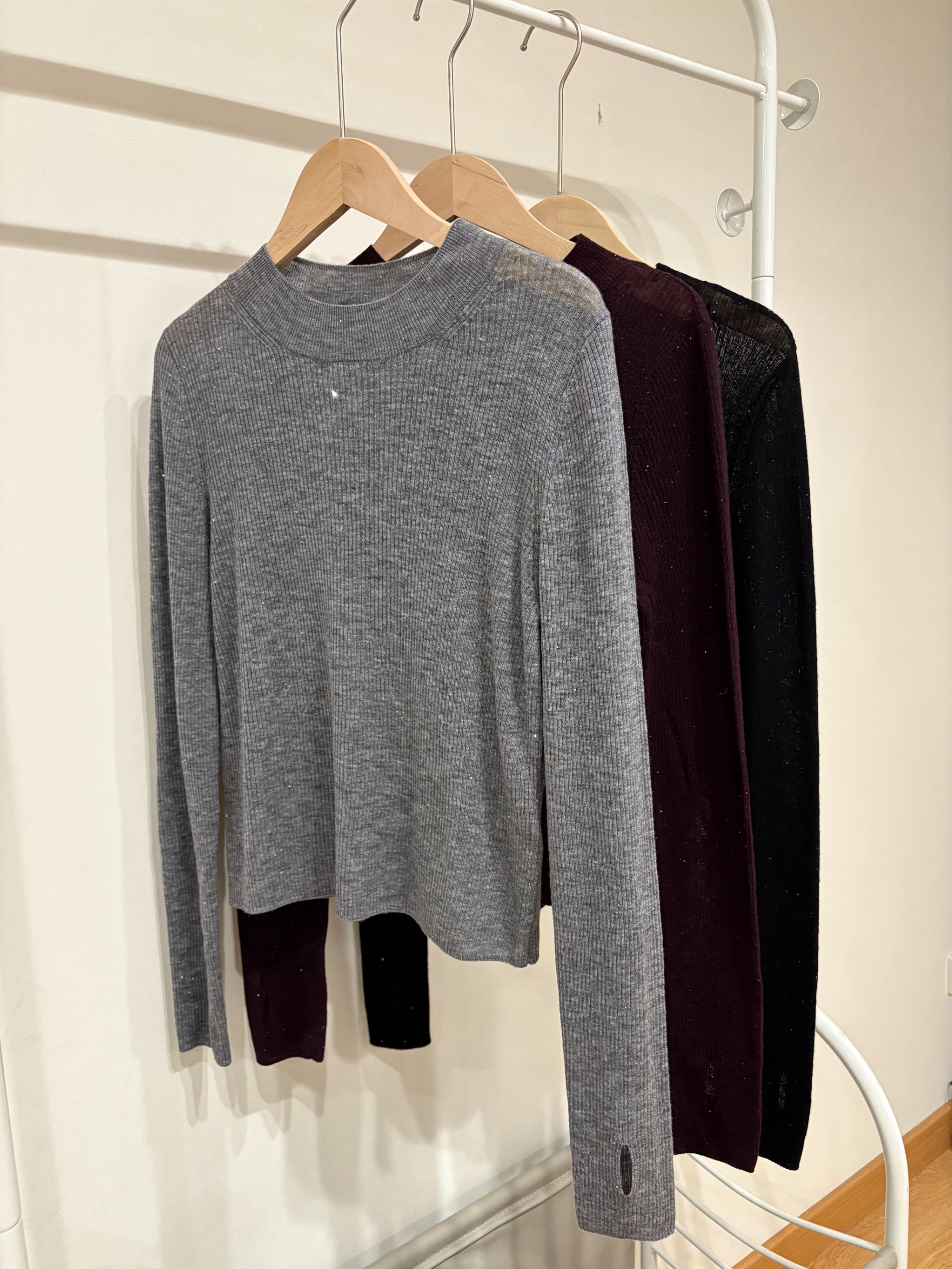 【拾艺】圆领女上衣针织衫长袖女式秋季水溶纱打底衫毛针织衫