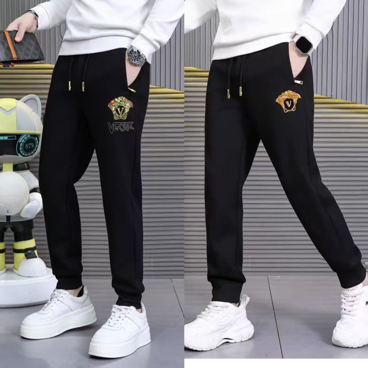 2025秋冬潮牌加绒加厚重工艺休闲裤）（２色）