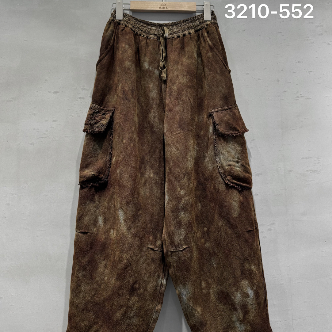 3210冬季新款麻扎染棉裤显瘦帅气 自制无吊牌介意慎拍