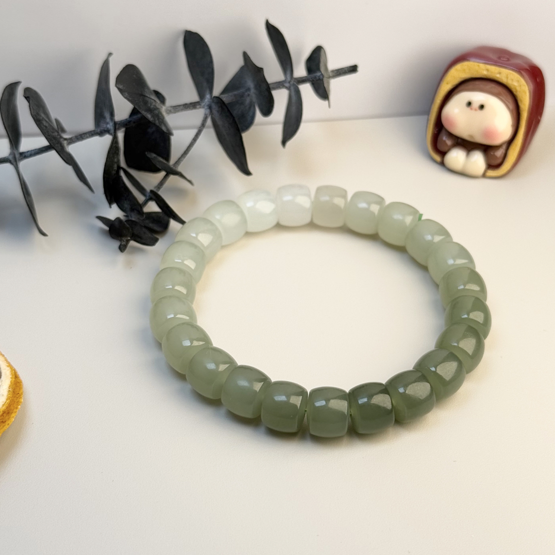 湖水绿渐变直切女士时尚珠宝手串