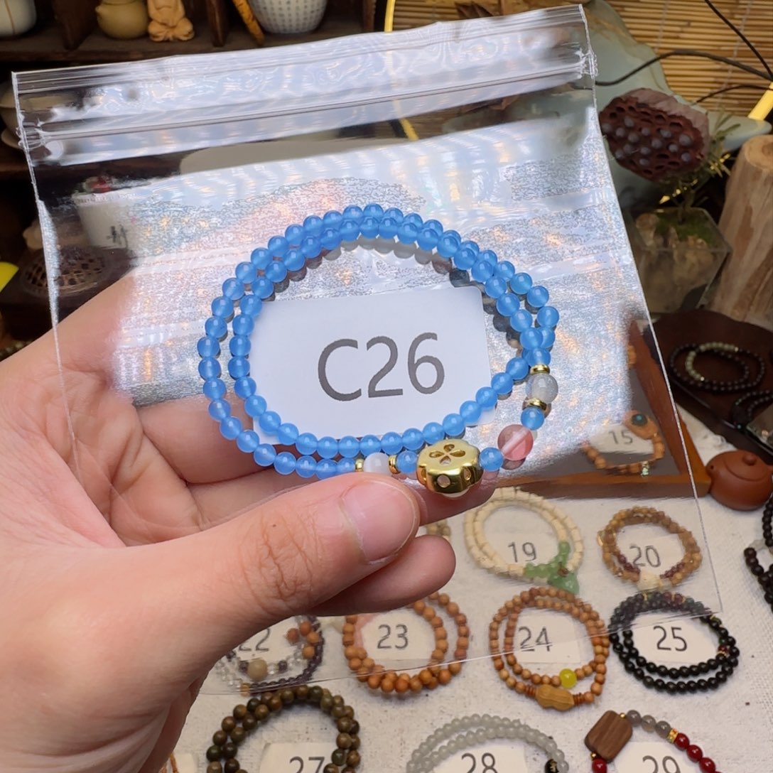 水晶手链银S925镶嵌c26........