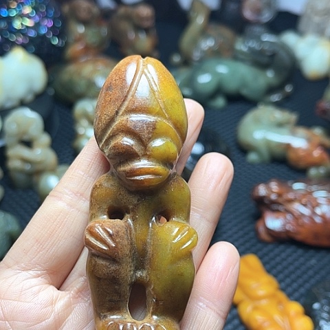 白玉菩提吊坠摆件