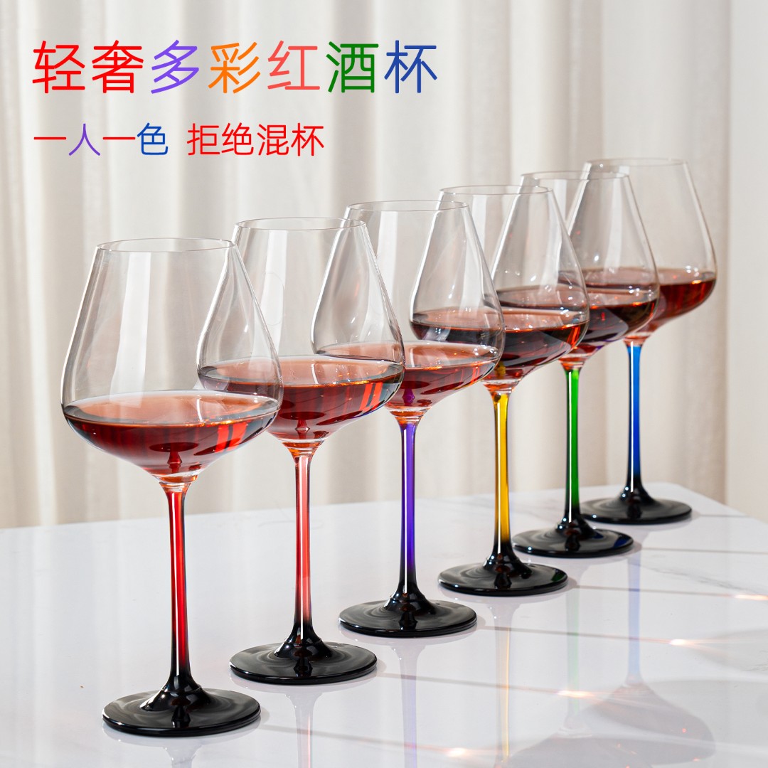 2025新款红酒杯套装旋转醒酒器高脚杯洋酒杯高级感水晶玻璃酒具