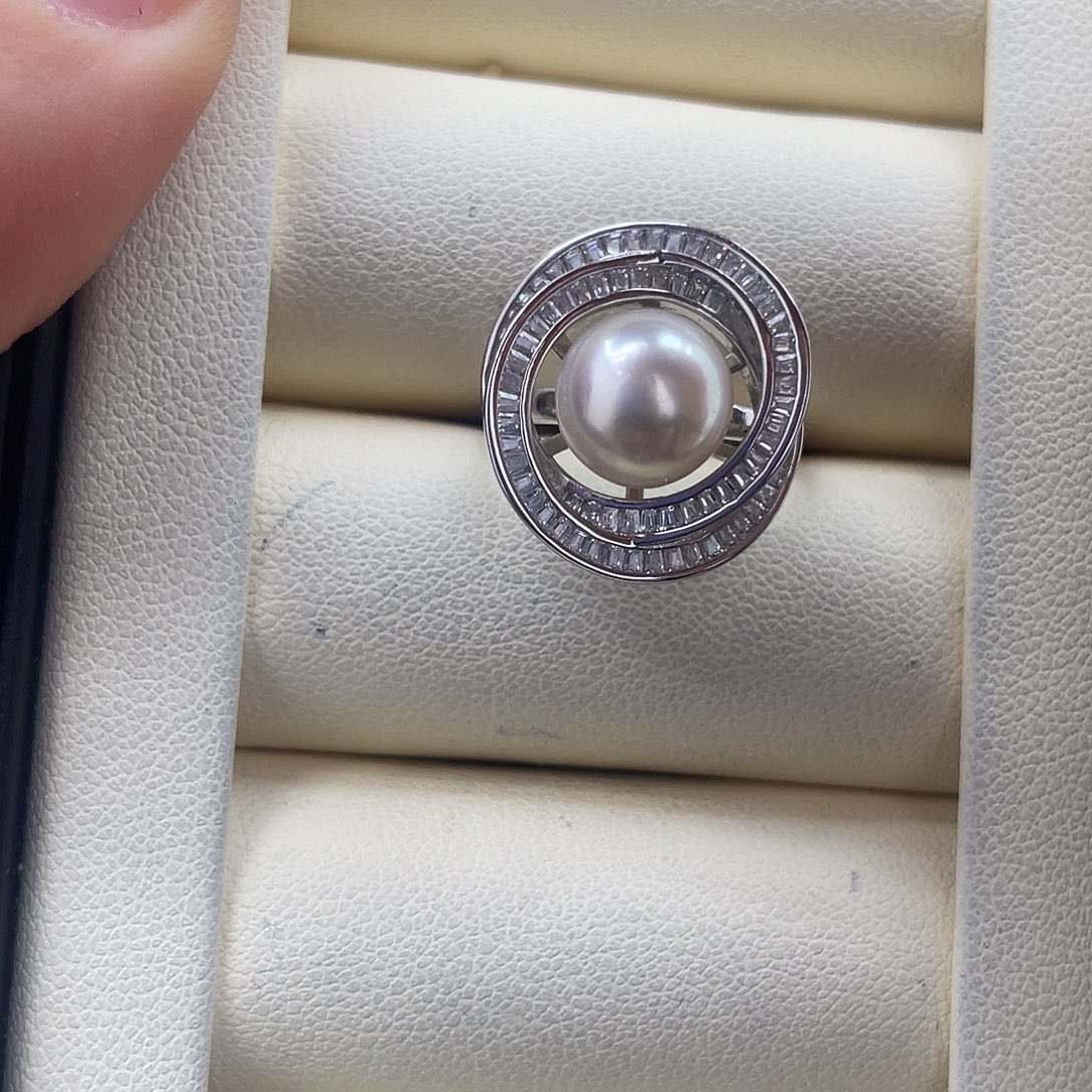 海水珍珠银S925镶嵌戒指