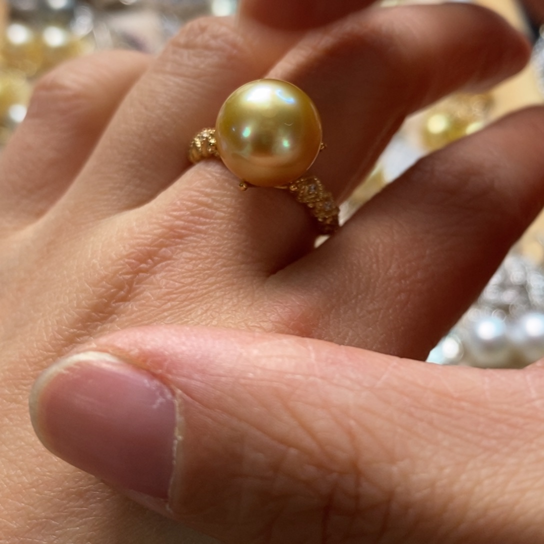 海水珍珠戒圈14K金镶嵌
