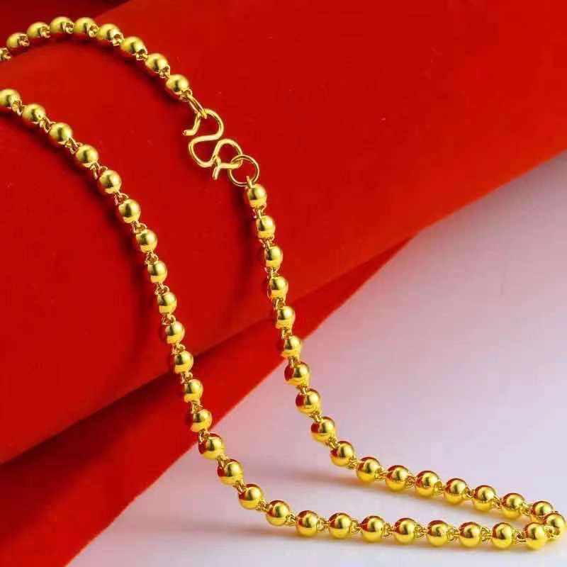  精工高版本实心圆珠项链 高端首饰 门店同款