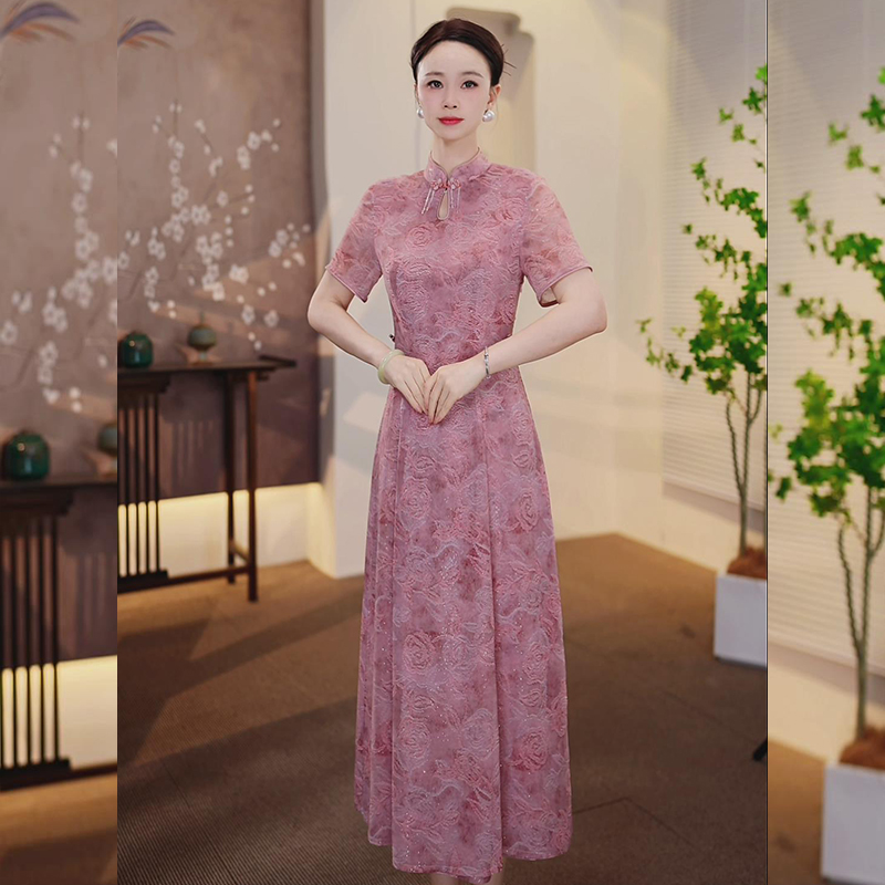 [SU58]2025新款复古风优雅旗袍中国风妈妈旗袍连衣裙夏季裙子