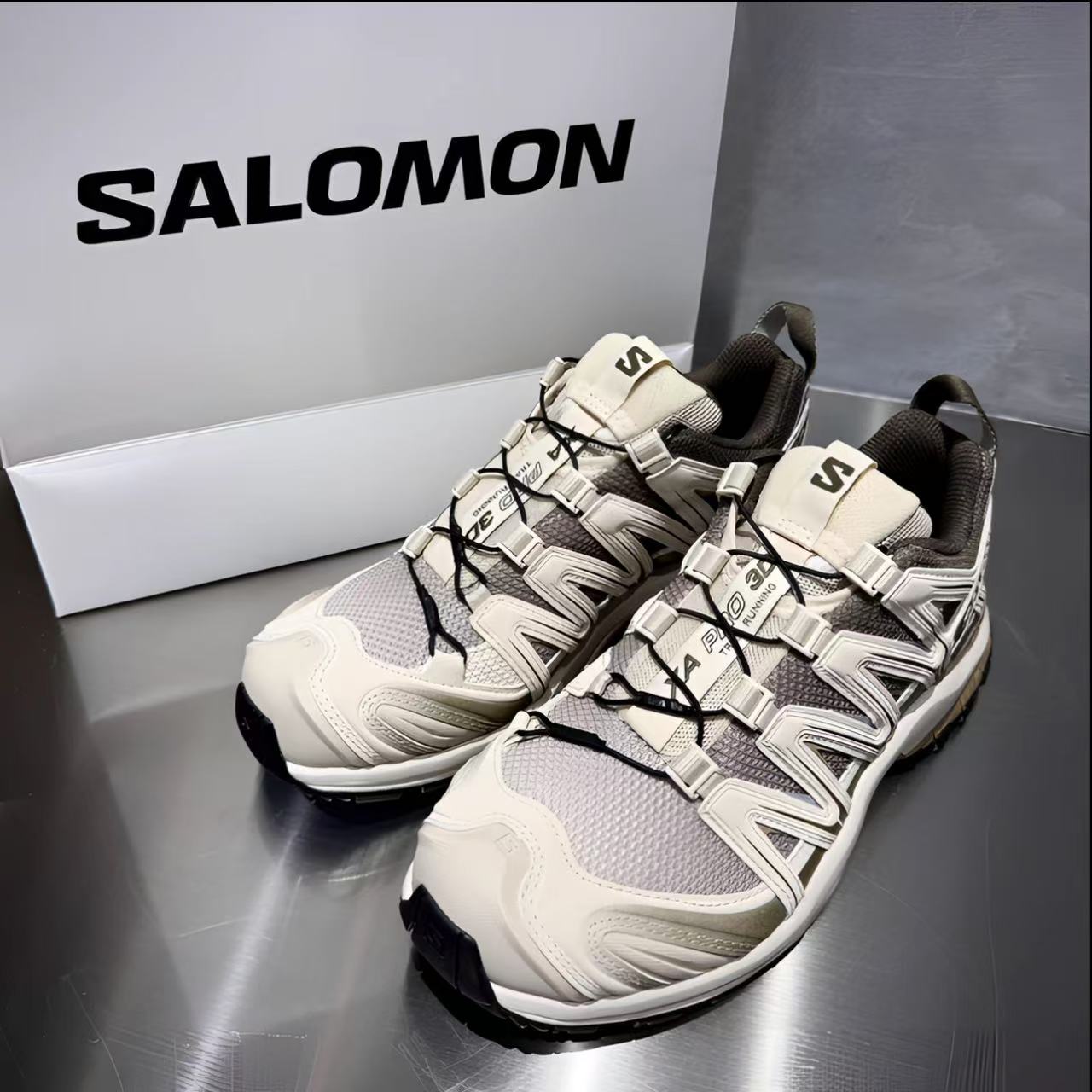 SALOMON/萨洛蒙XA PRO 3D 新款舒适休闲徒步鞋摩卡灰石灰色