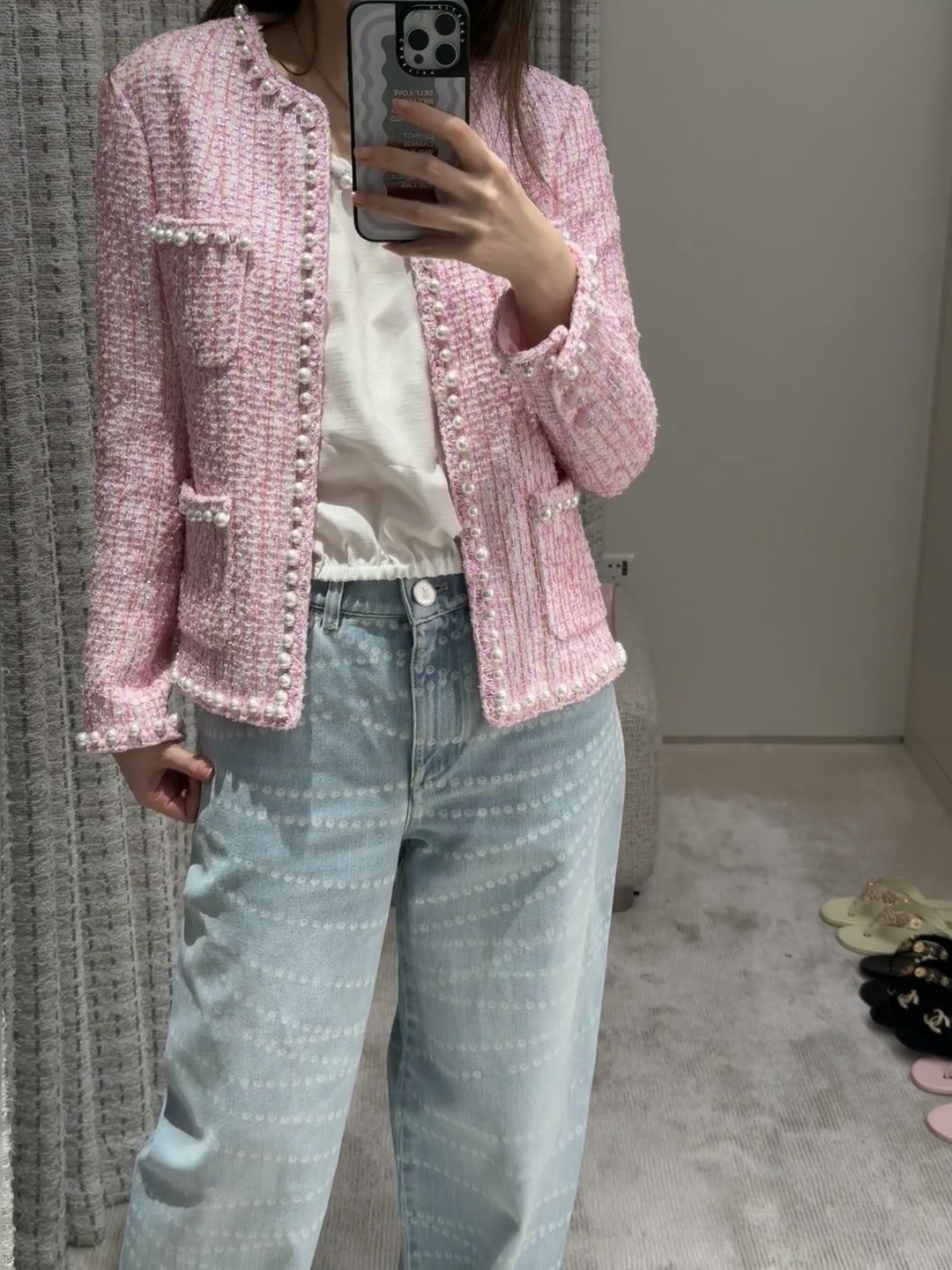 【EL】25 珍珠粉色开衫外套