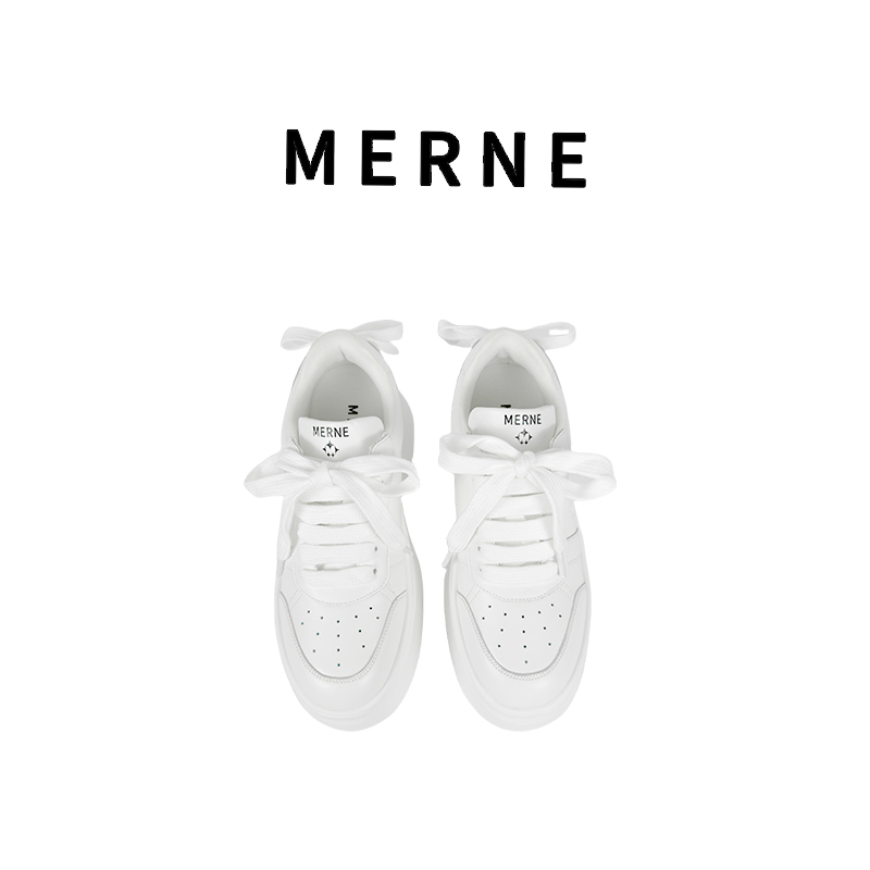 MERNE厚底小白鞋女秋冬2025早春新款休闲鞋百搭增高休闲鞋