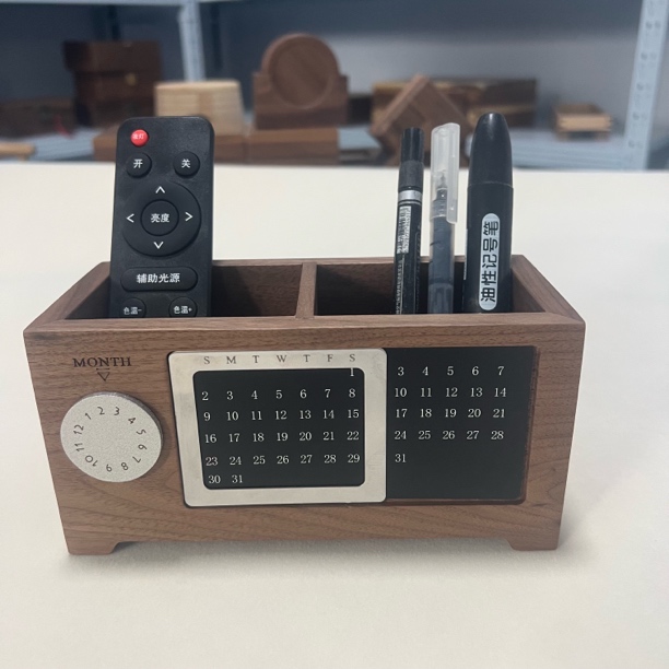 北美黑胡桃木中式笔筒 桌面收纳整理工具 