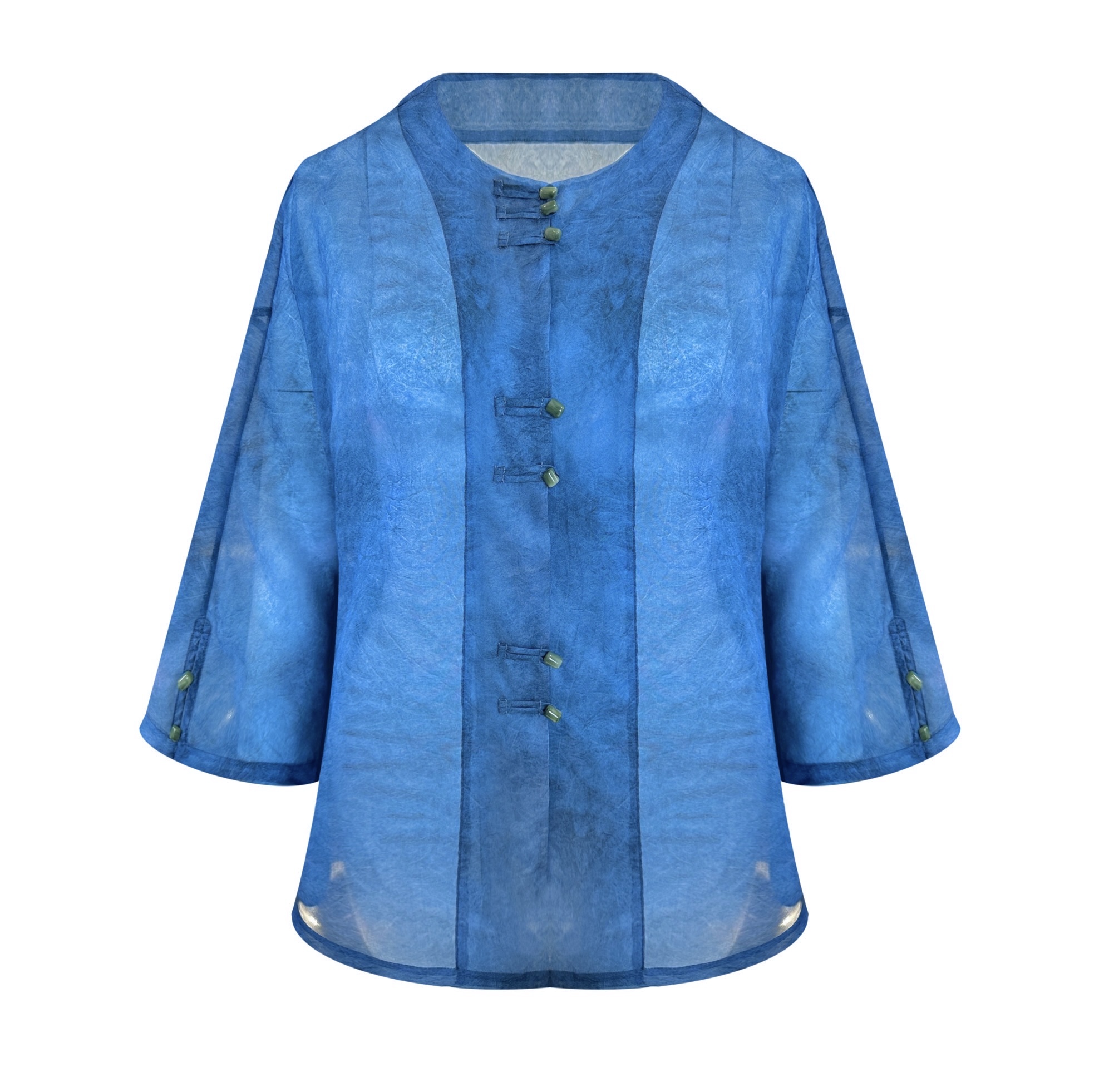 宛宛高定 2025SS |兰芙| 新中式时尚真丝绡扎染提花外套25250