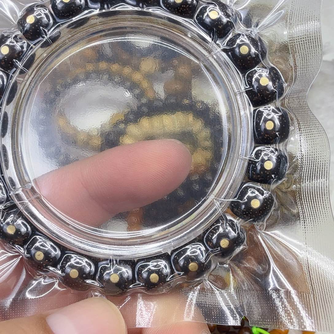 星月菩提手串9殿堂黑金星月菩提单圈10钉