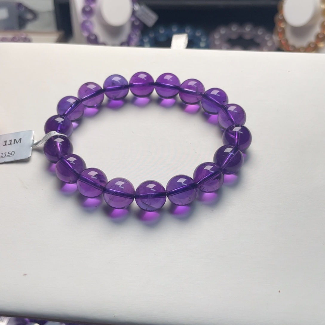 紫晶手串未镶嵌乌拉圭毕业11m