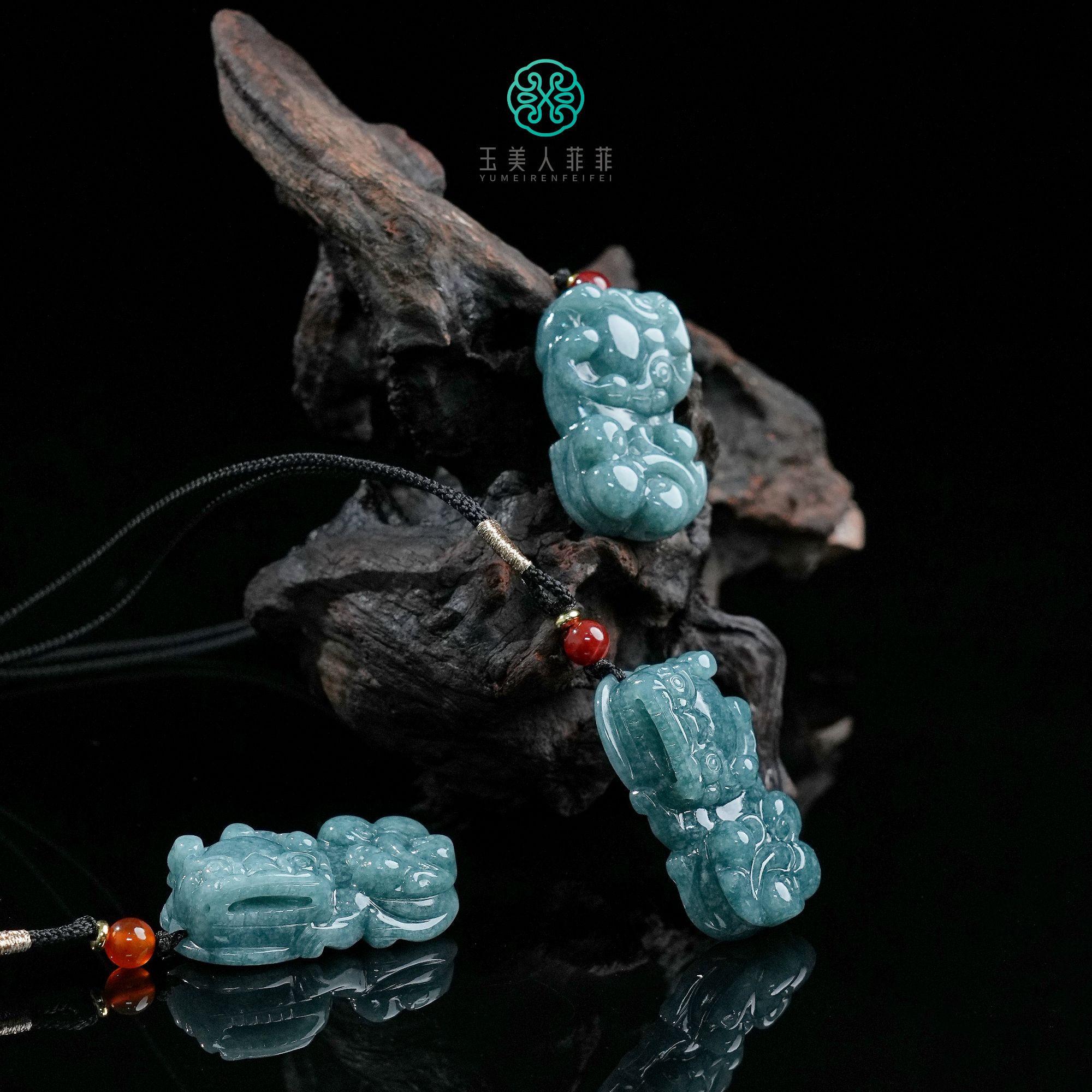 石惑珠宝+翡翠貔貅吊坠约39*22mm-多样性发一