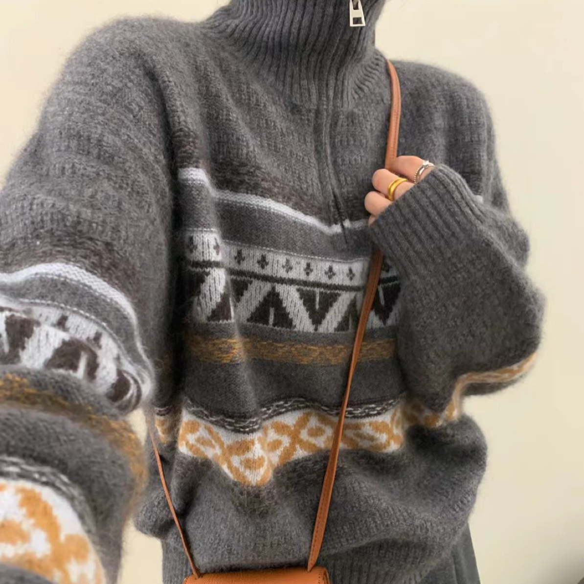 【宝儿家】600～699清新套头提花毛衣开衫布退布换