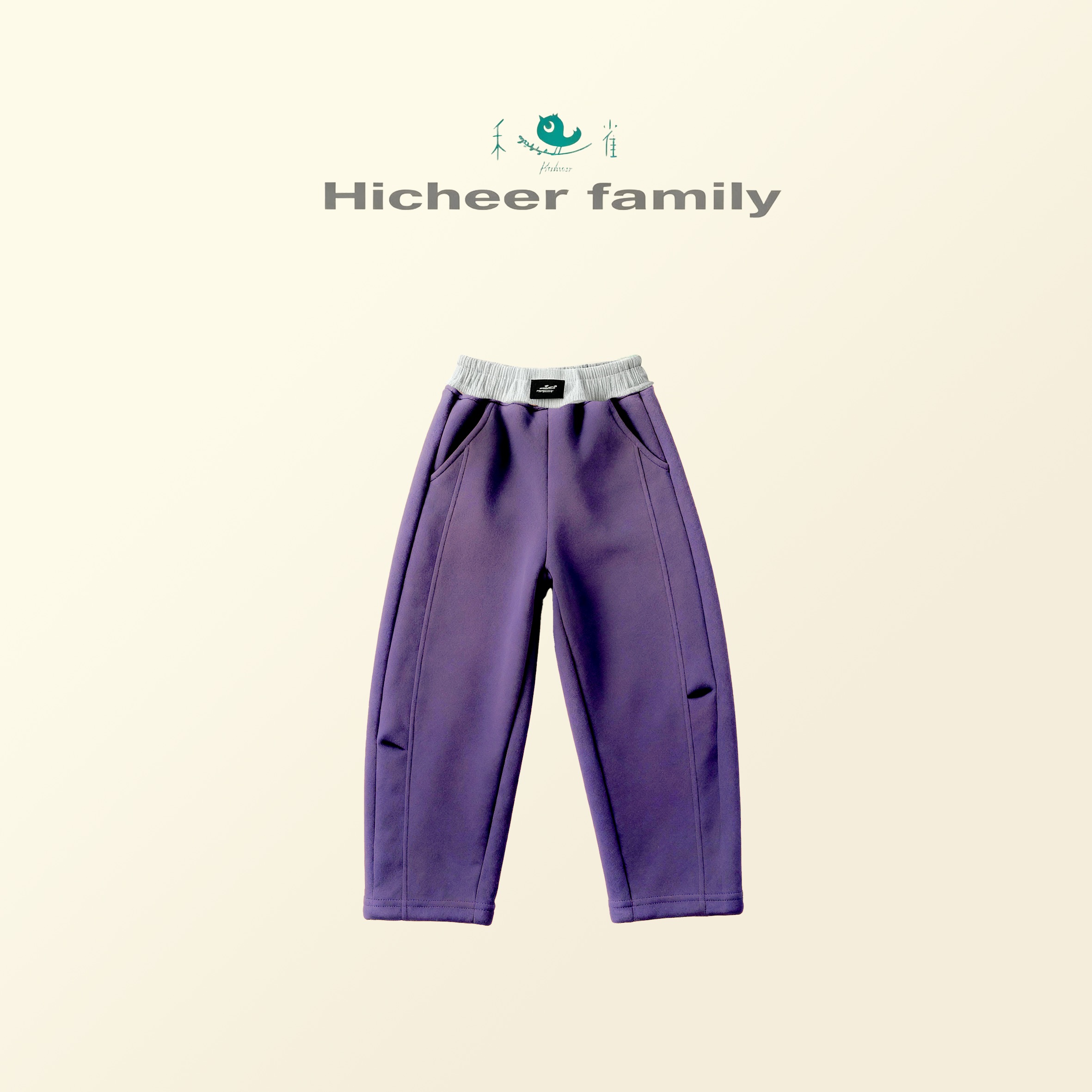 410831 【禾雀】冬季加绒腰头拼接装饰儿童休闲裤