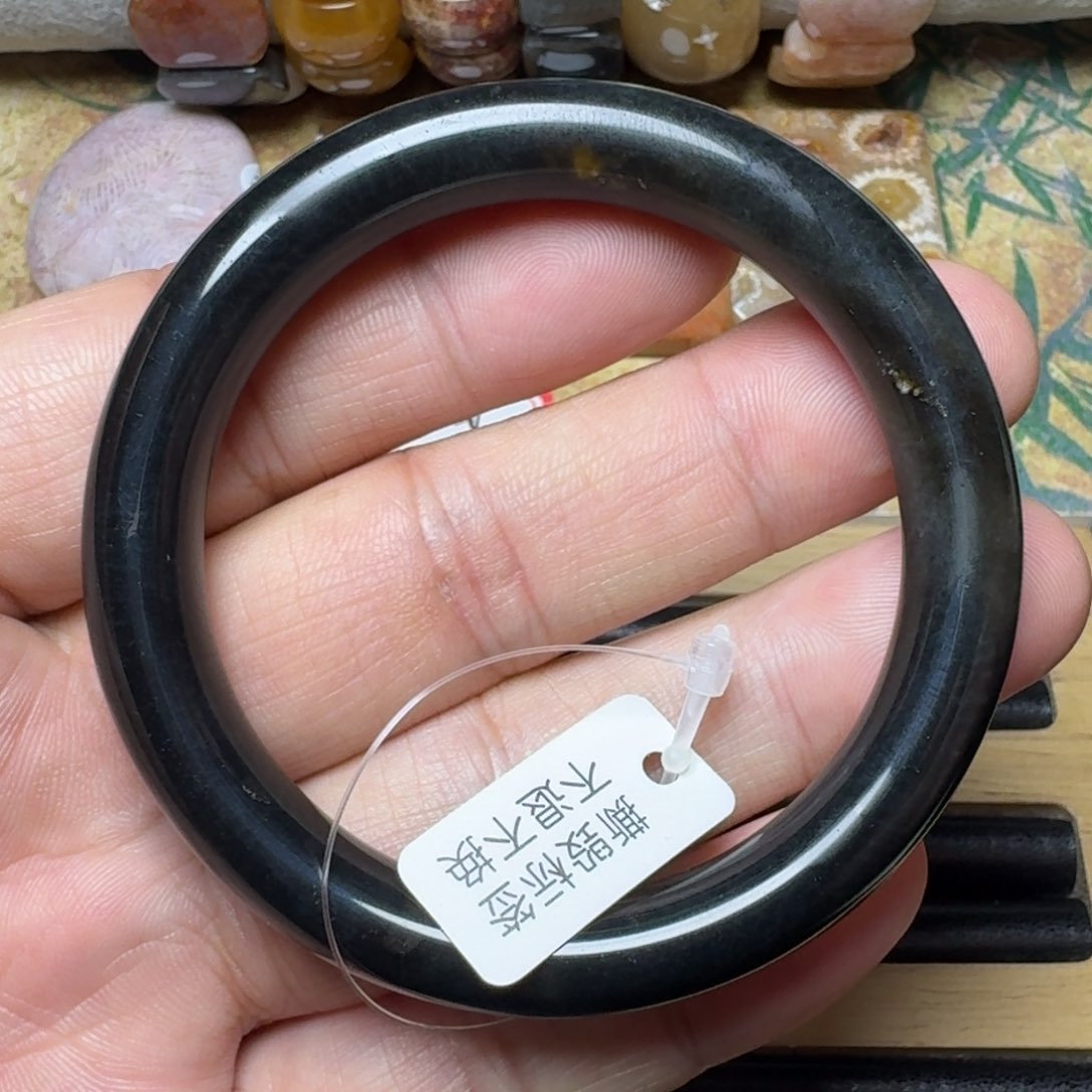 石英质玉未镶嵌纯天然有机玉石保真色53圈口