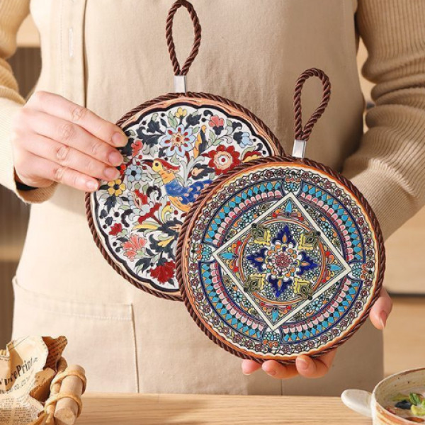 隔热垫陶瓷锅垫防烫耐高温隔热餐桌垫砂锅垫高级感中式餐盘垫碗垫