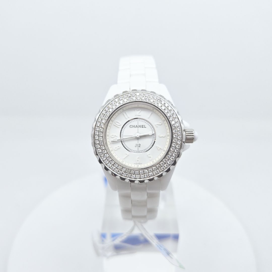 95新 Chanel/香奈儿 石英腕表后钻白陶瓷29mm/公价56999/jm3297