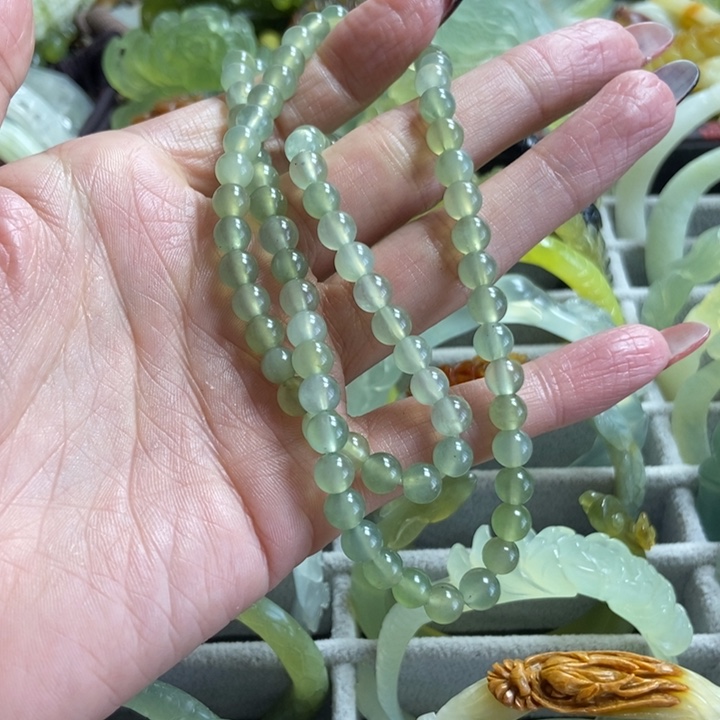 蛇纹石玉手串未镶嵌S*